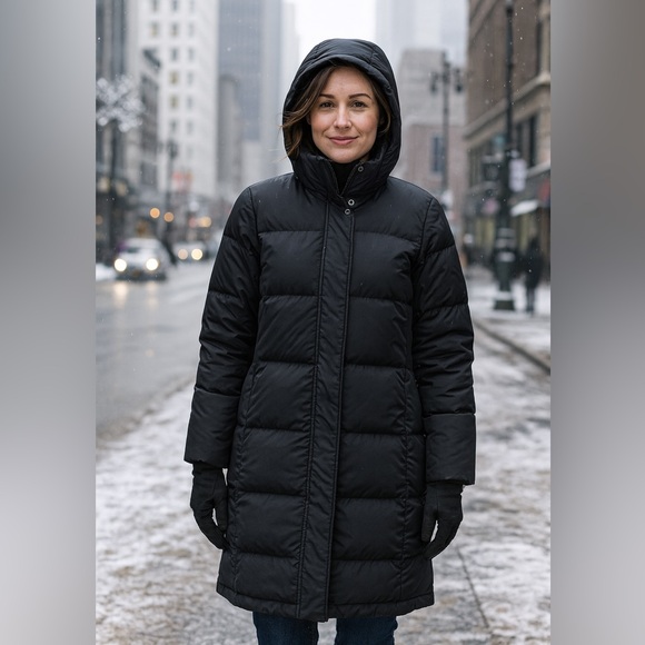 L.L. Bean Women's Midnight dark blue navy Puffer Coat size medium - Picture 1 of 5